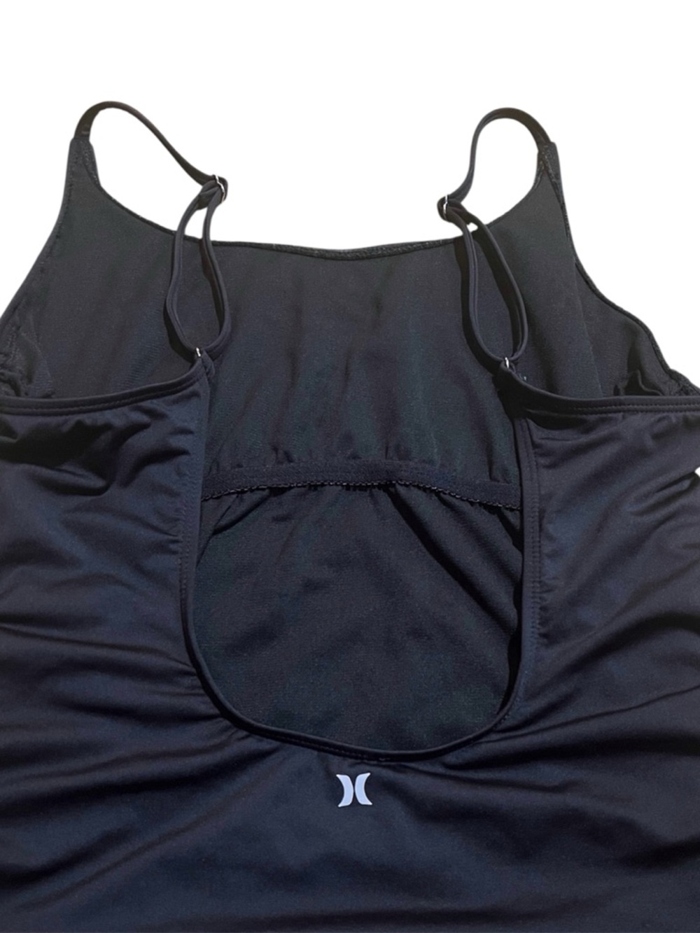 Hurley Black Scoop-Neck Cinch Side One-Piece Swimsuit with Logo - Picture 5 of 7